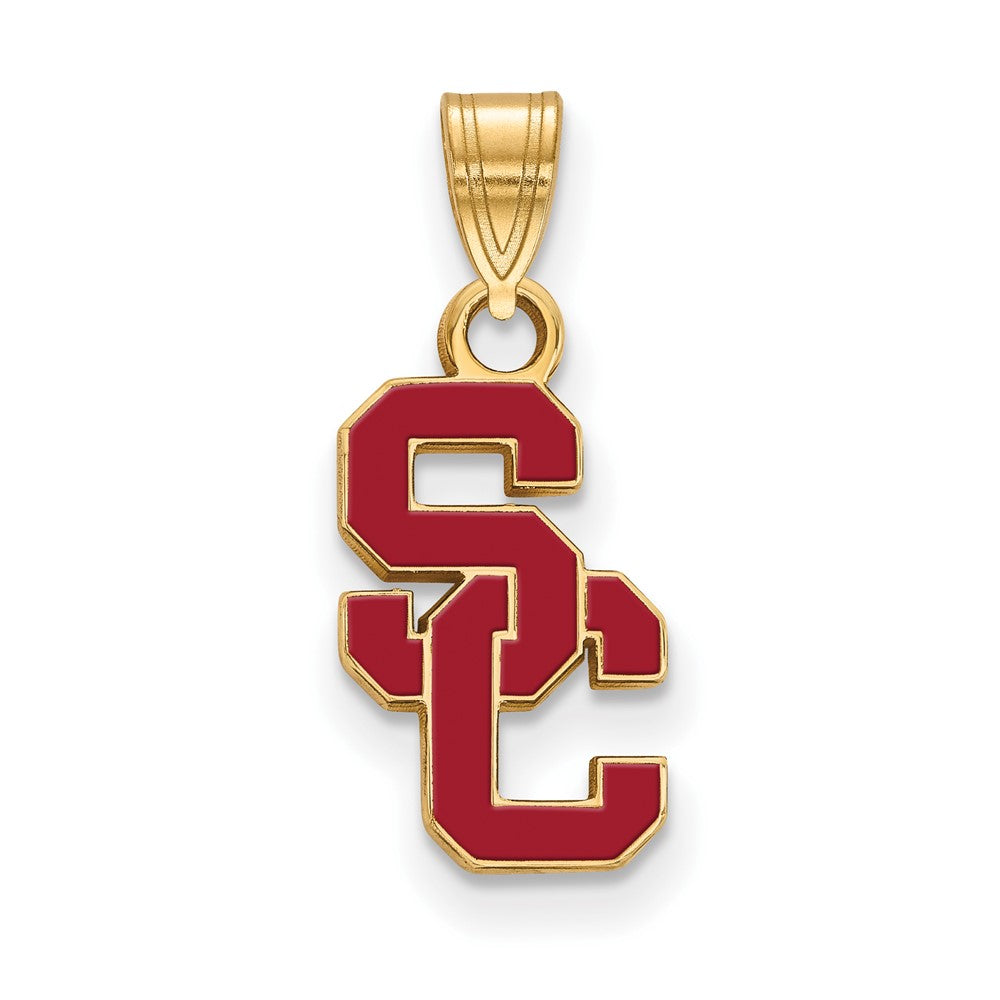 14K Gold Plated Sterling Silver Southern California SM Enamel Pendant, Item P33552 by The Black Bow Jewelry Co.