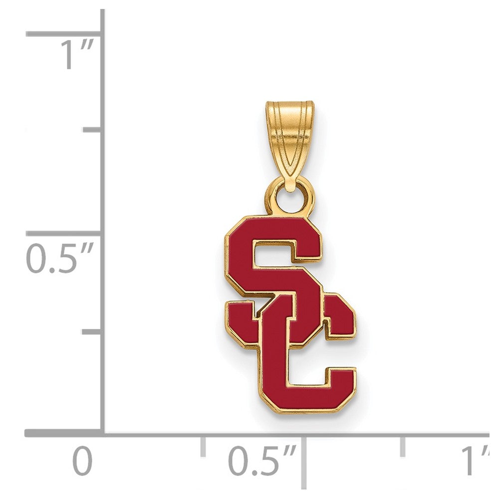 Alternate view of the 14K Gold Plated Sterling Silver Southern California SM Enamel Pendant by The Black Bow Jewelry Co.