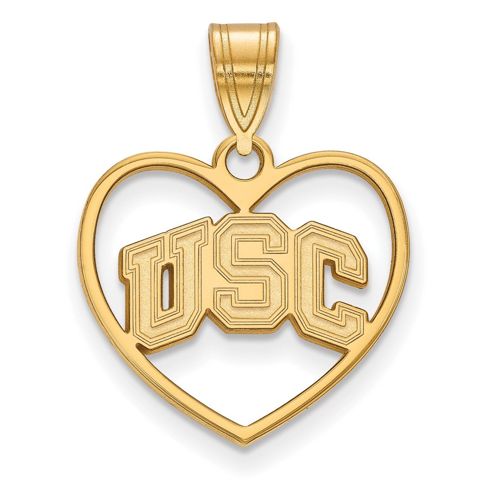 14K Gold Plated Sterling Silver Southern California MD Heart Pendant, Item P33556 by The Black Bow Jewelry Co.