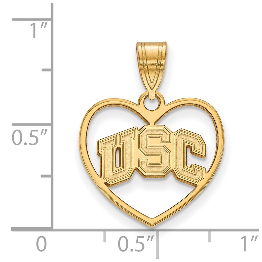 Alternate view of the 14K Gold Plated Sterling Silver Southern California MD Heart Pendant by The Black Bow Jewelry Co.