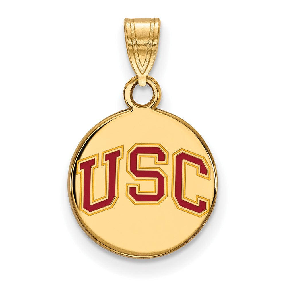14K Gold Plated S.S. Southern California Small Enamel Disc Pendant, Item P33565 by The Black Bow Jewelry Co.
