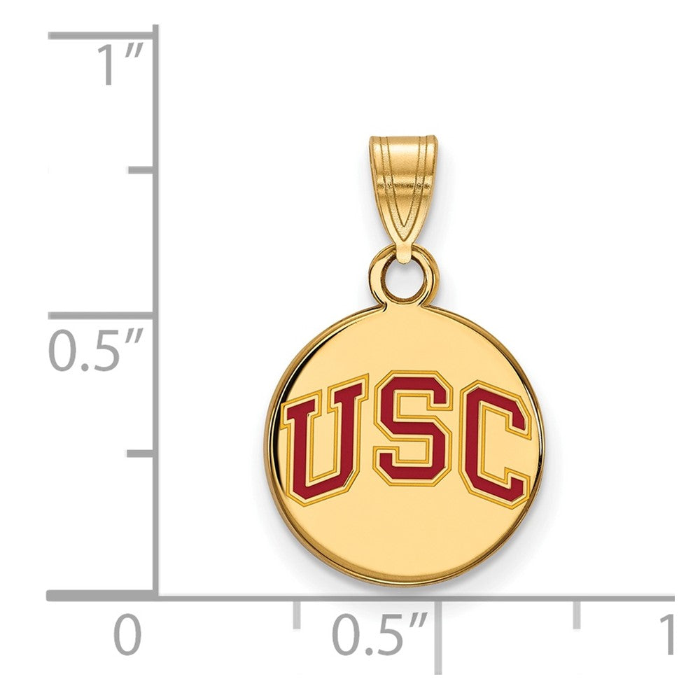 Alternate view of the 14K Gold Plated S.S. Southern California Small Enamel Disc Pendant by The Black Bow Jewelry Co.