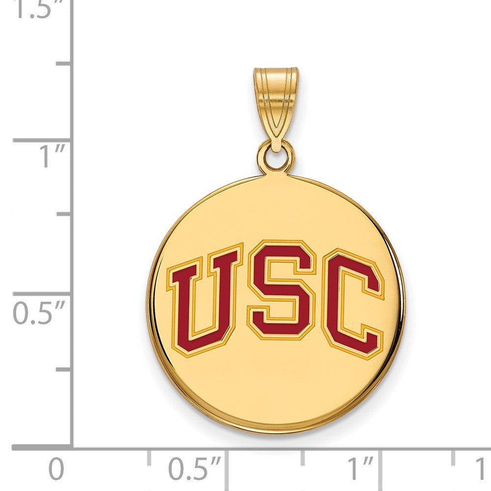 Alternate view of the 14K Gold Plated S.S. Southern California Large Enamel Disc Pendant by The Black Bow Jewelry Co.