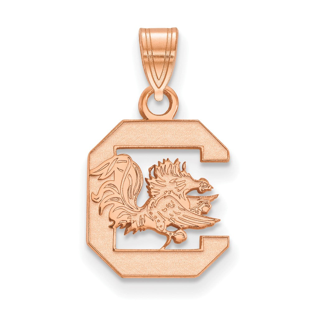 14K Rose Gold University of South Carolina Small Pendant, Item P33569 by The Black Bow Jewelry Co.