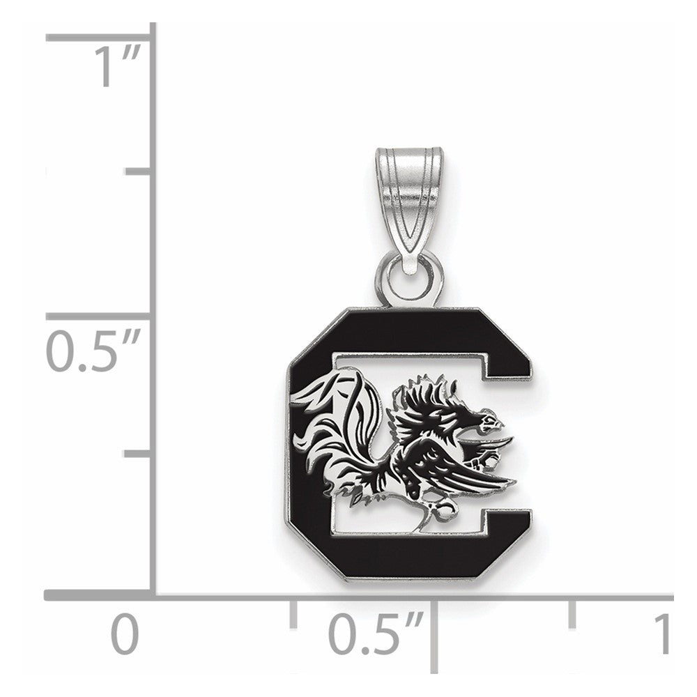 Alternate view of the Sterling Silver, University, South Carolina, MD Red Enamel Pendant by The Black Bow Jewelry Co.