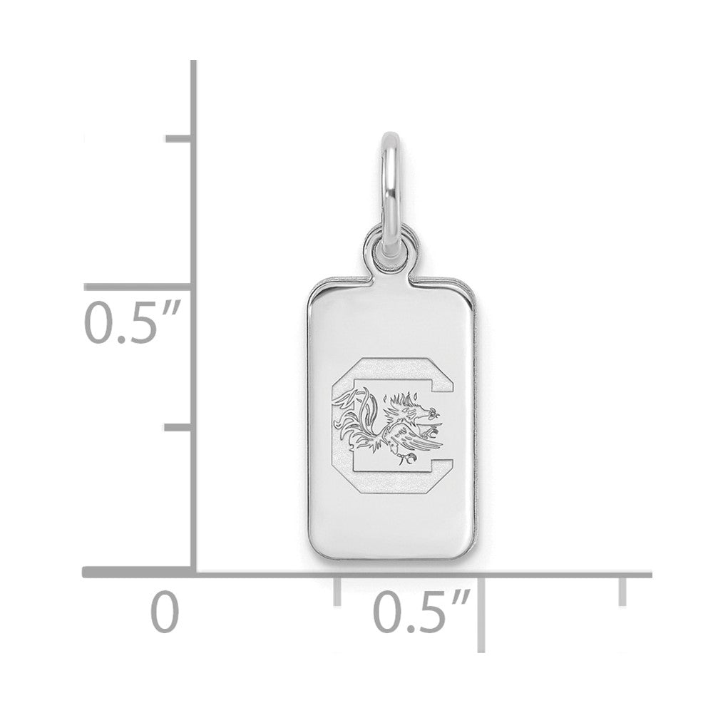 Alternate view of the Sterling Silver University of South Carolina XS (Tiny) Tag Charm by The Black Bow Jewelry Co.