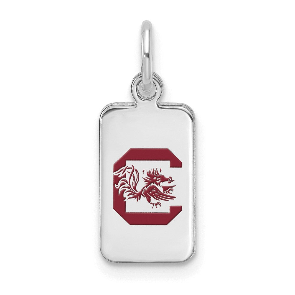 Sterling Silver U. of South Carolina XS (Tiny) Enamel Tag Charm, Item P33573 by The Black Bow Jewelry Co.
