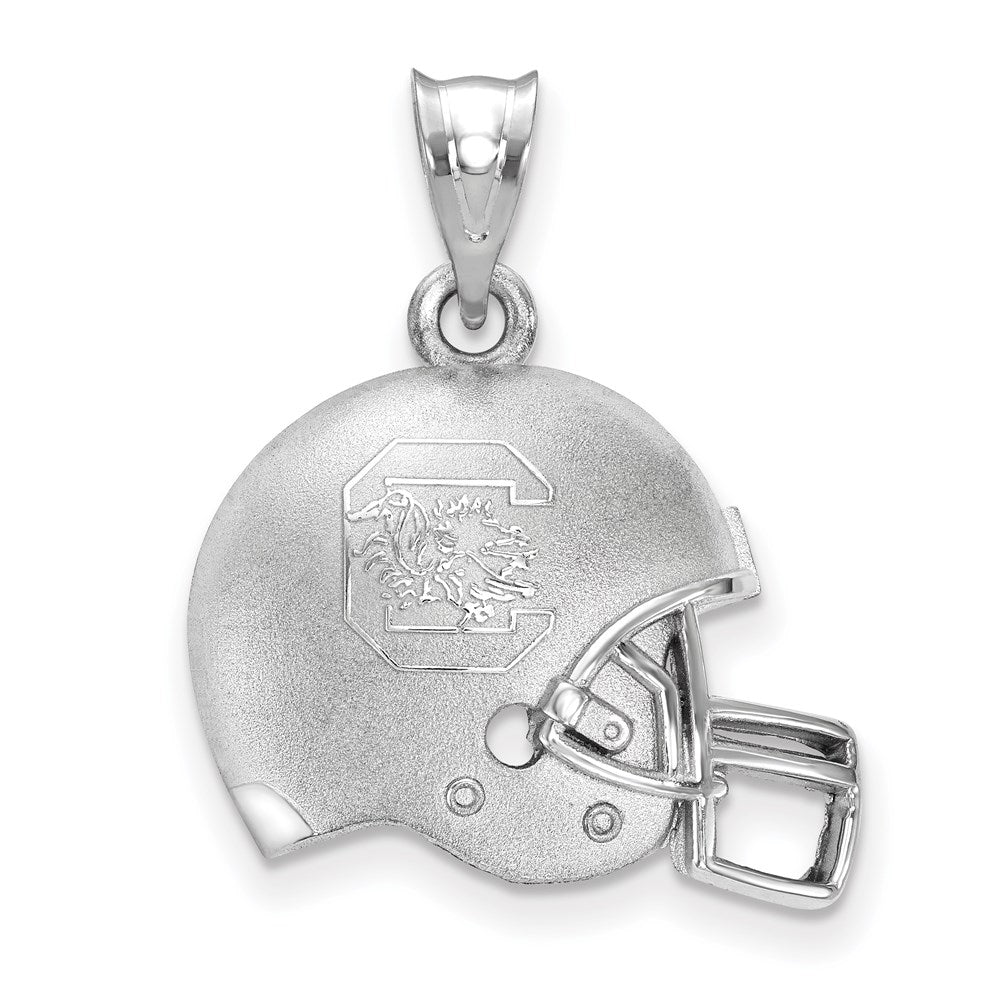Sterling Silver U. of South Carolina MD Domed Football Helmet Pendant, Item P33575 by The Black Bow Jewelry Co.