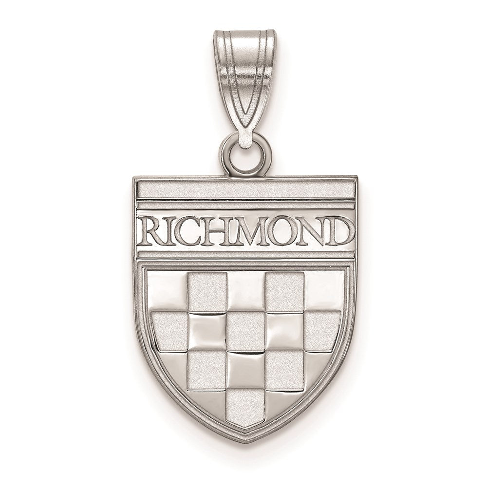 14K White Gold University of Richmond Medium Shield Pendant, Item P33585 by The Black Bow Jewelry Co.