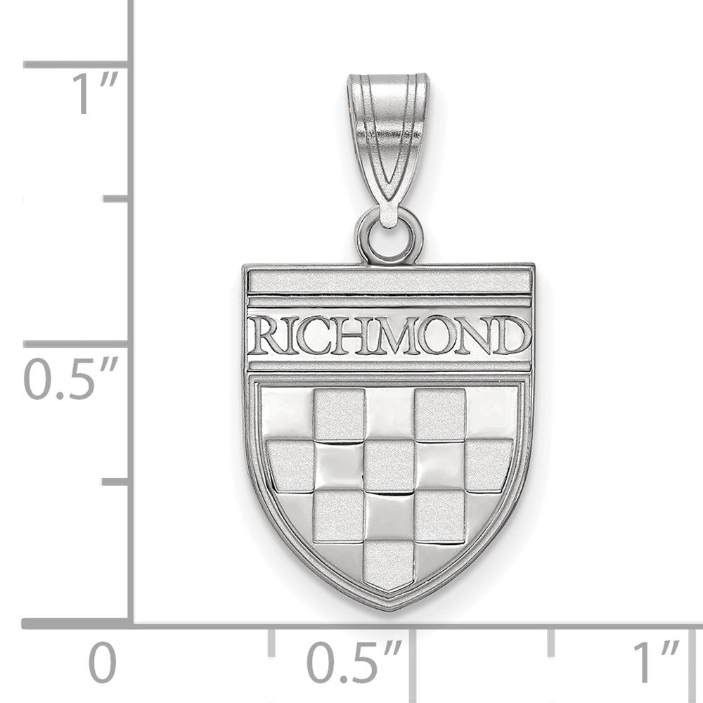 Alternate view of the 14K White Gold University of Richmond Medium Shield Pendant by The Black Bow Jewelry Co.