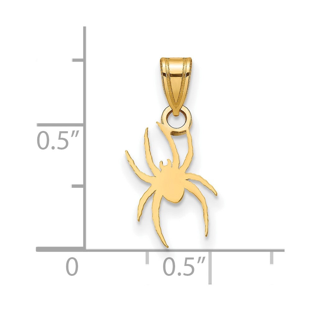 Alternate view of the 10K Yellow Gold University of Richmond Small Spider Pendant by The Black Bow Jewelry Co.