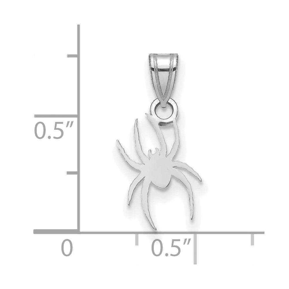 Alternate view of the 14K White Gold University of Richmond Small Spider Pendant by The Black Bow Jewelry Co.
