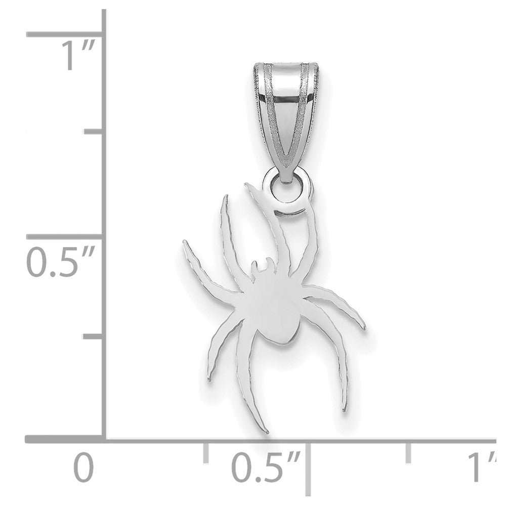 Alternate view of the 10K White Gold University of Richmond Medium Spider Pendant by The Black Bow Jewelry Co.