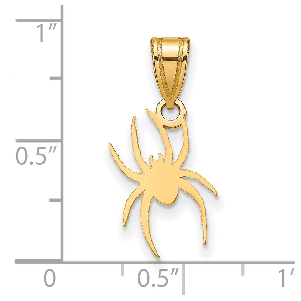 Alternate view of the 14K Yellow Gold University of Richmond Medium Spider Pendant by The Black Bow Jewelry Co.