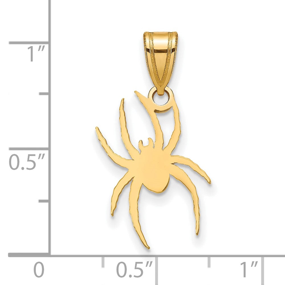 Alternate view of the 14K Gold Plated Silver University of Richmond Large Spider Pendant by The Black Bow Jewelry Co.