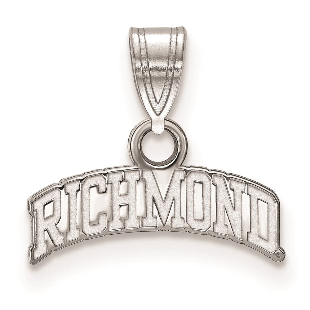 14K White Gold University of Richmond Small Script Pendant, Item P33615 by The Black Bow Jewelry Co.
