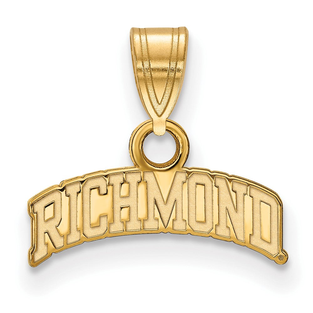 14K Gold Plated Silver University of Richmond Small Script Pendant, Item P33617 by The Black Bow Jewelry Co.