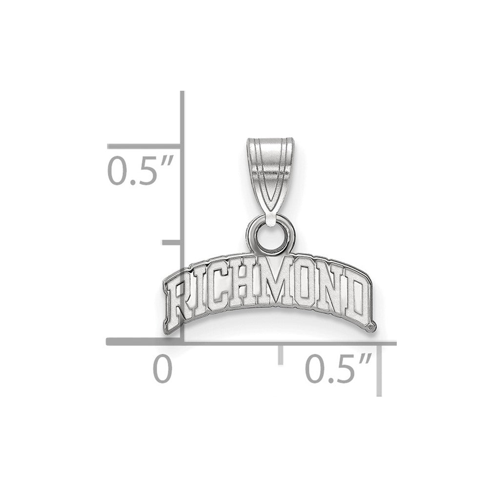 Alternate view of the Sterling Silver University of Richmond Small Script Pendant by The Black Bow Jewelry Co.