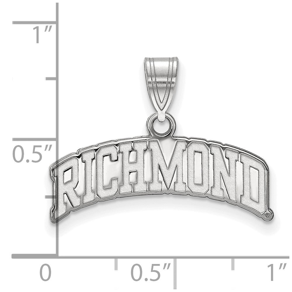 Alternate view of the Sterling Silver University of Richmond Large Script Pendant by The Black Bow Jewelry Co.