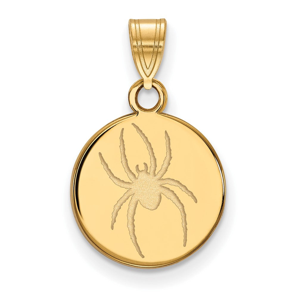 14K Gold Plated Sterling Silver U. of Richmond MD Spider Disc Pendant, Item P33631 by The Black Bow Jewelry Co.