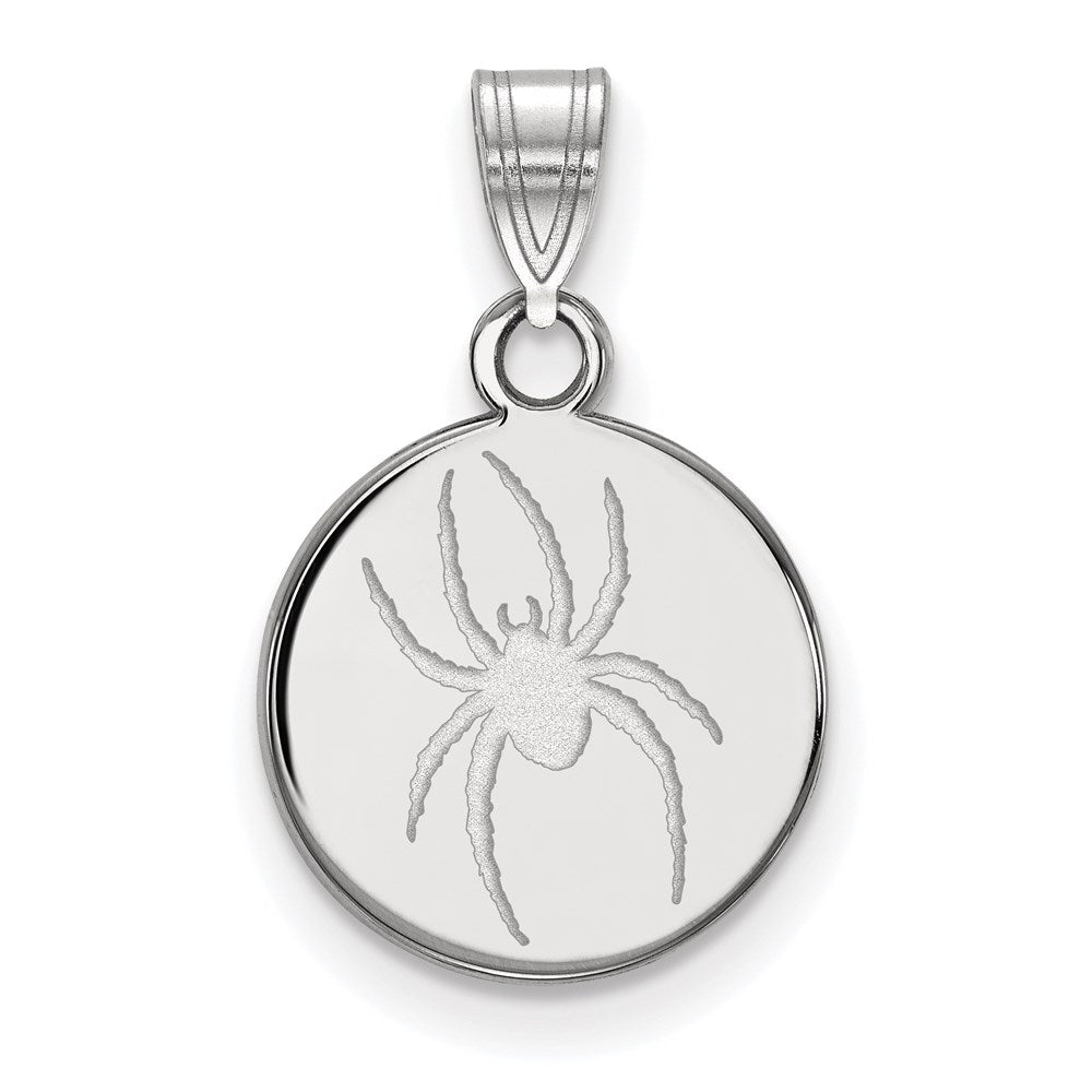 Sterling Silver University of Richmond Medium Spider Disc Pendant, Item P33632 by The Black Bow Jewelry Co.