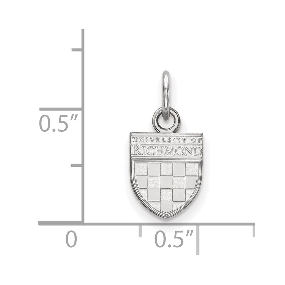 Alternate view of the Sterling Silver University of Richmond XS (Tiny) Shield Charm by The Black Bow Jewelry Co.