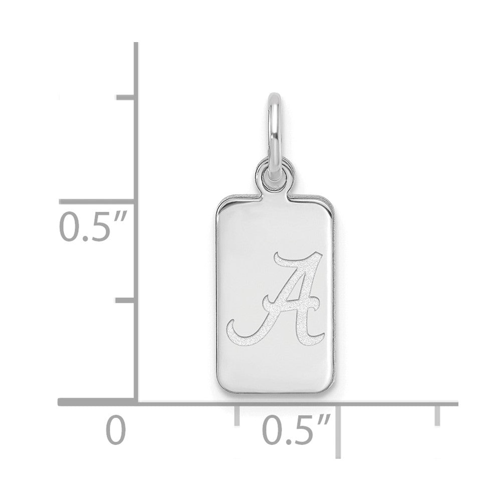 Alternate view of the Sterling Silver University of Alabama XS (Tiny) Tag Charm by The Black Bow Jewelry Co.