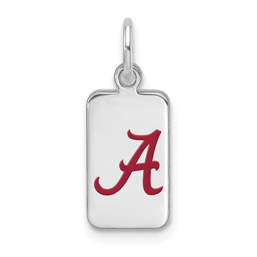 Sterling Silver U. of Alabama XS (Tiny) Enamel Tag Charm, Item P33648 by The Black Bow Jewelry Co.