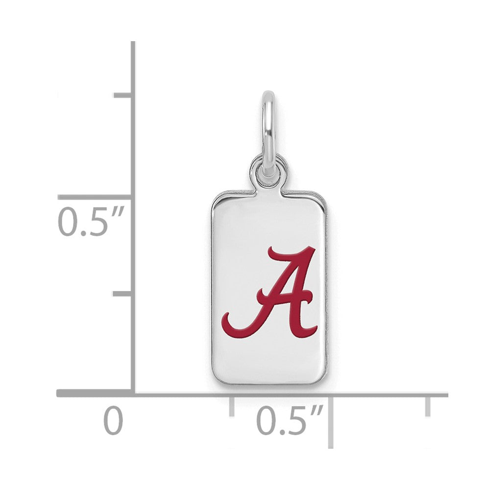 Alternate view of the Sterling Silver U. of Alabama XS (Tiny) Enamel Tag Charm by The Black Bow Jewelry Co.