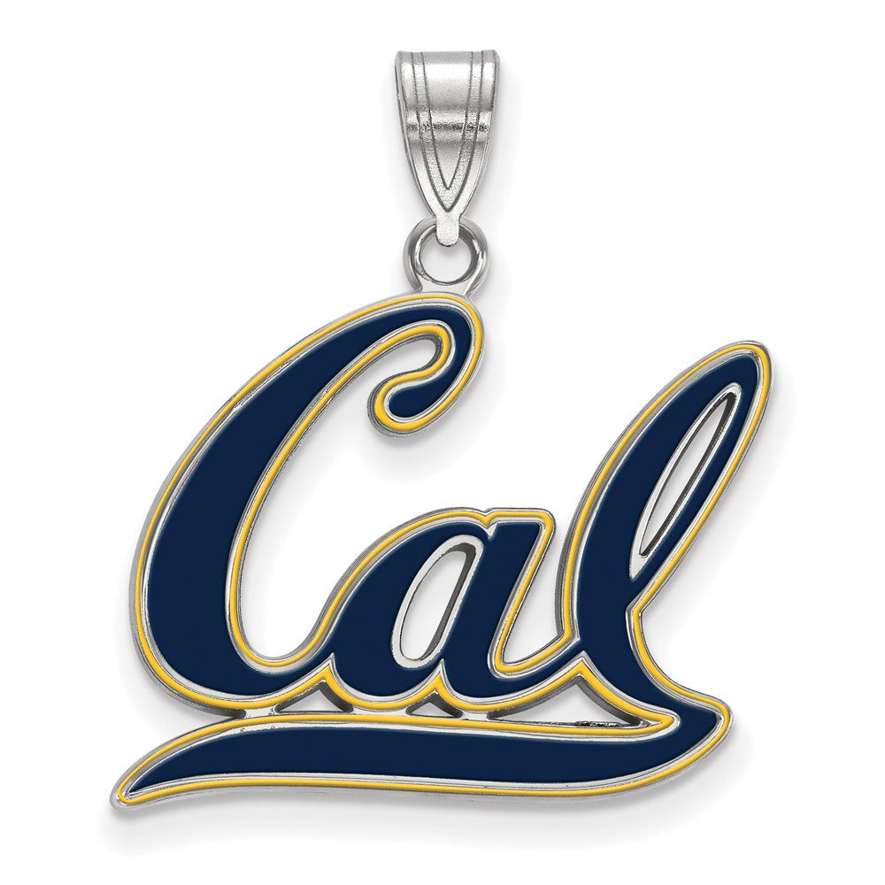 Sterling Silver U. of California Berkeley Large Enamel Cal Pendant, Item P33652 by The Black Bow Jewelry Co.