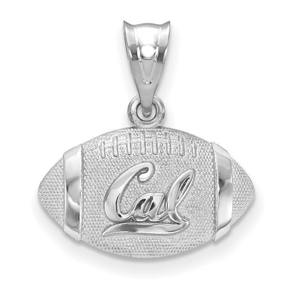 Sterling Silver U. of California Berkeley MD Domed Football Pendant, Item P33653 by The Black Bow Jewelry Co.