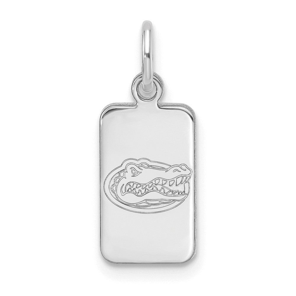 Sterling Silver Rhodium Plated U. of Florida XS (Tiny) Tag Charm, Item P33657 by The Black Bow Jewelry Co.