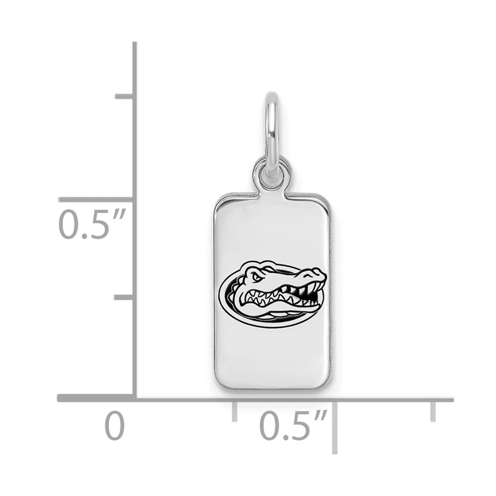 Alternate view of the Sterling Silver Rhodium Plated U of Florida XS (Tiny) Enamel Tag Charm by The Black Bow Jewelry Co.