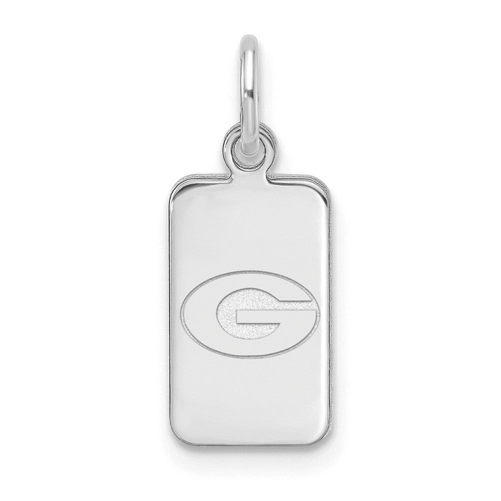 Sterling Silver Rhodium Plated U. of Georgia XS (Tiny) Tag Charm, Item P33664 by The Black Bow Jewelry Co.
