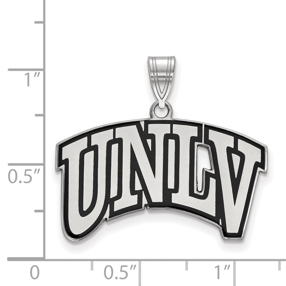 Alternate view of the Sterling Silver U. of Nevada Las Vegas Large Enamel Pendant by The Black Bow Jewelry Co.