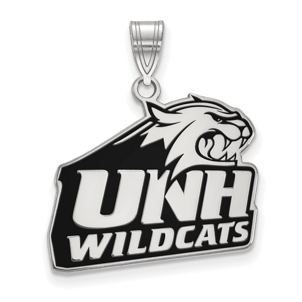 Sterling Silver U. of New Hampshire Large Enamel Logo Pendant, Item P33721 by The Black Bow Jewelry Co.