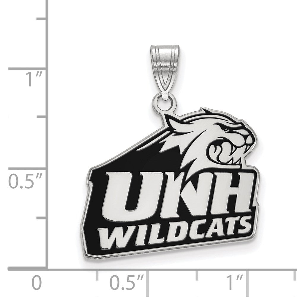 Alternate view of the Sterling Silver U. of New Hampshire Large Enamel Logo Pendant by The Black Bow Jewelry Co.