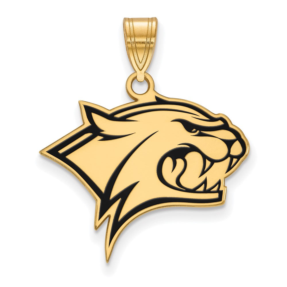 14K Gold Plated Sterling Silver U. of New Hampshire LG Enamel Pendant, Item P33722 by The Black Bow Jewelry Co.