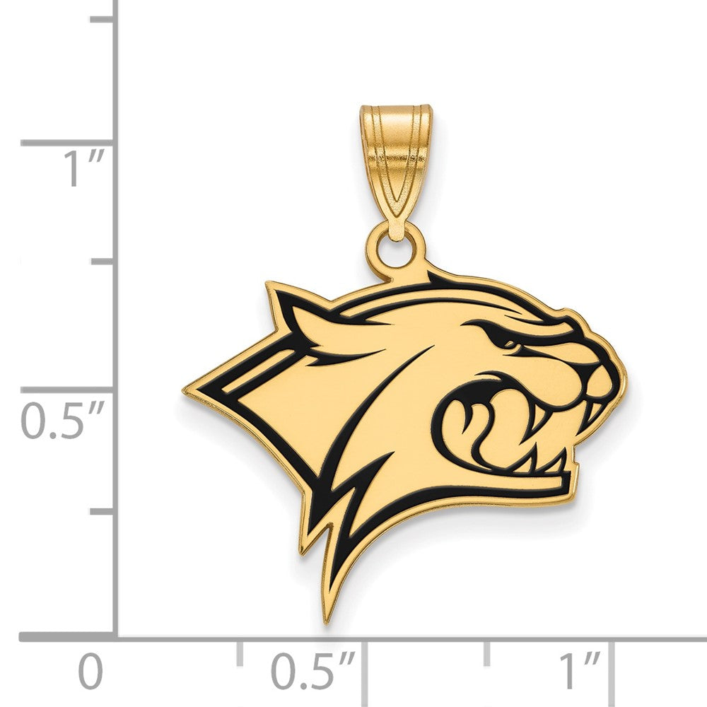 Alternate view of the 14K Gold Plated Sterling Silver U. of New Hampshire LG Enamel Pendant by The Black Bow Jewelry Co.
