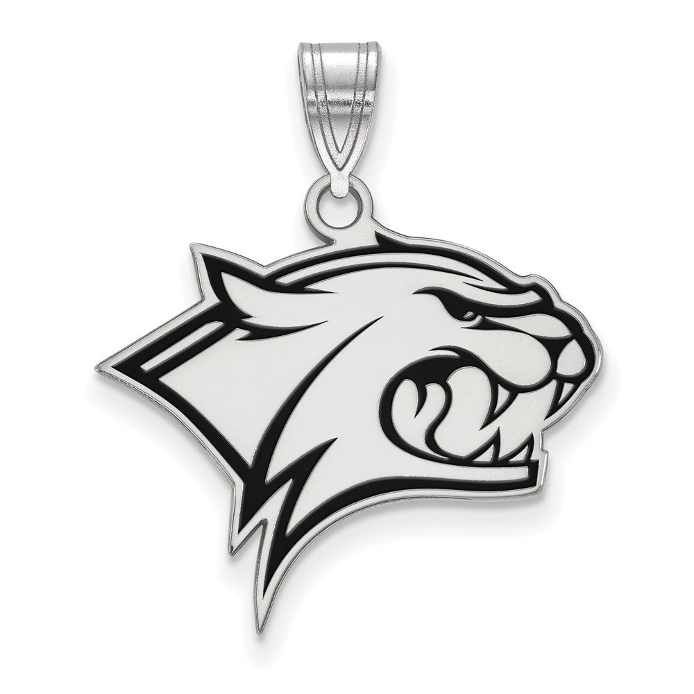 Sterling Silver Rhodium Plated U. of New Hampshire LG Enamel Pendant, Item P33723 by The Black Bow Jewelry Co.