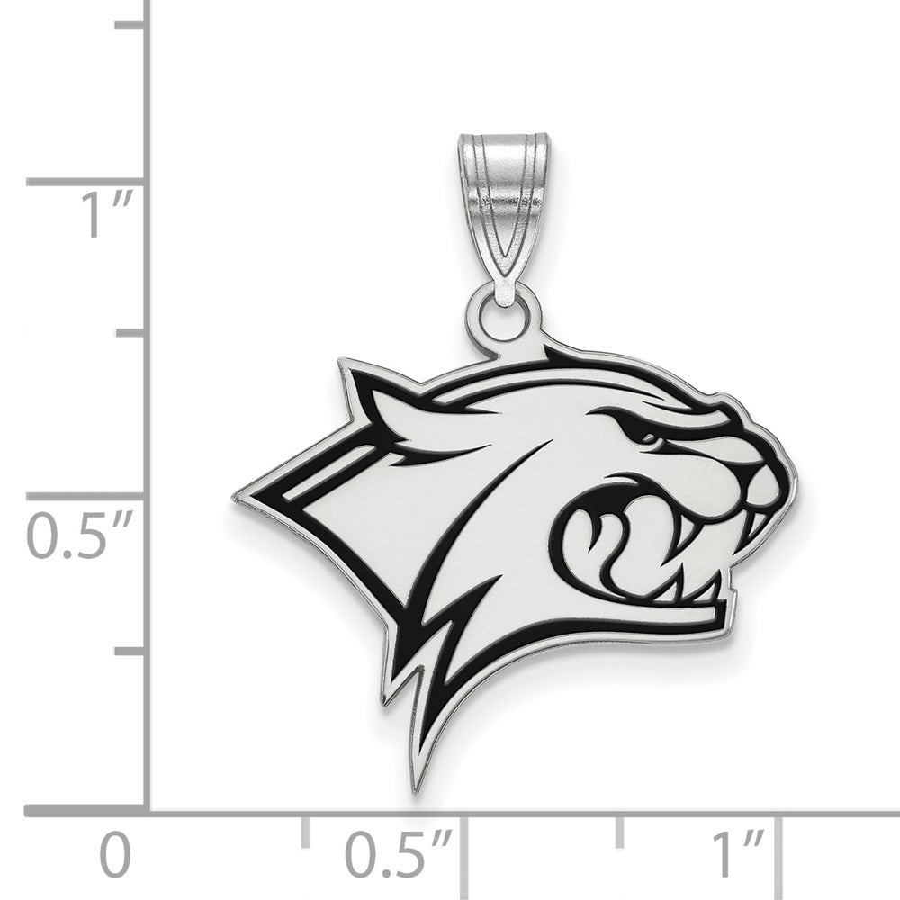 Alternate view of the Sterling Silver Rhodium Plated U. of New Hampshire LG Enamel Pendant by The Black Bow Jewelry Co.