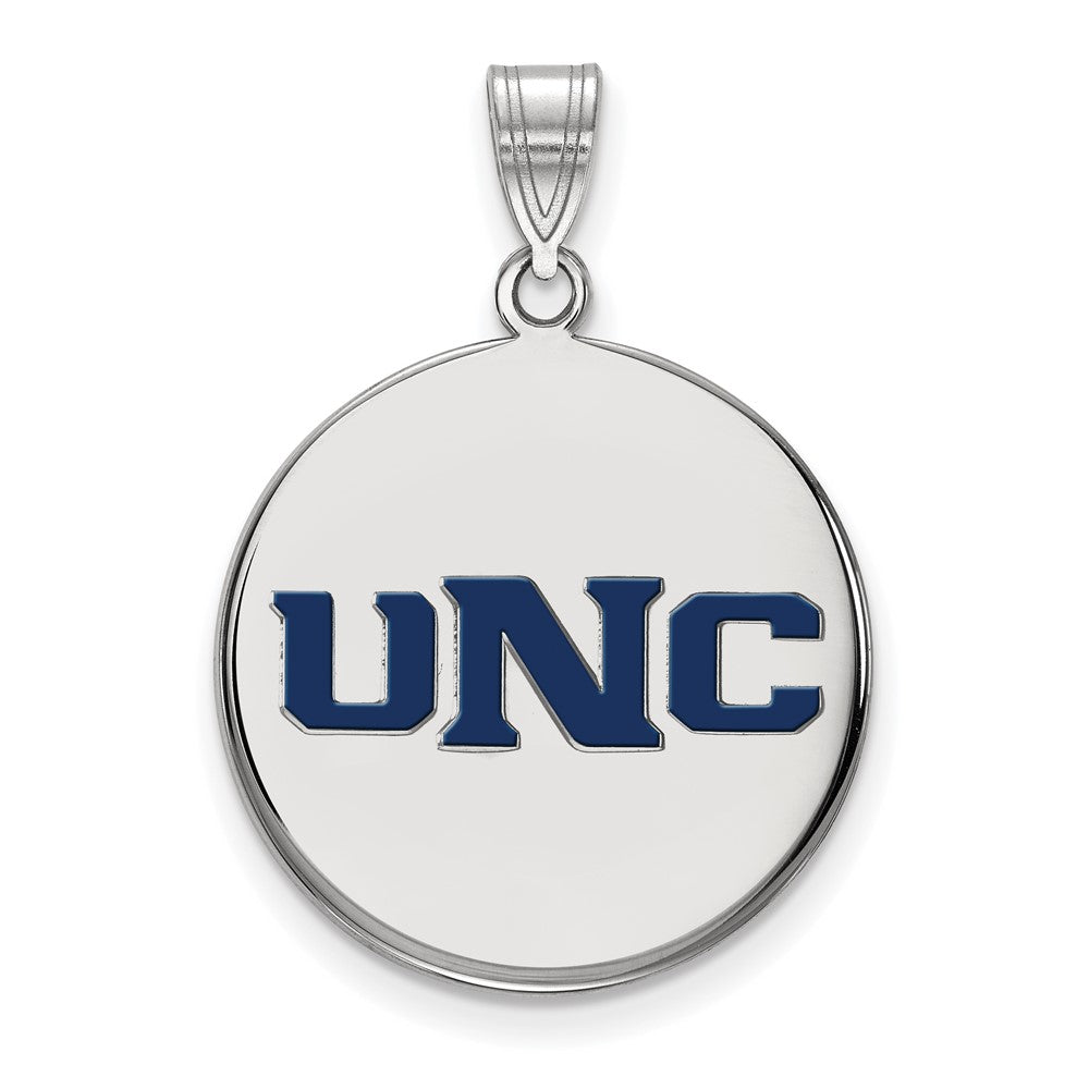 Sterling Silver U of Northern Colorado Large Enamel Disc Pendant, Item P33727 by The Black Bow Jewelry Co.