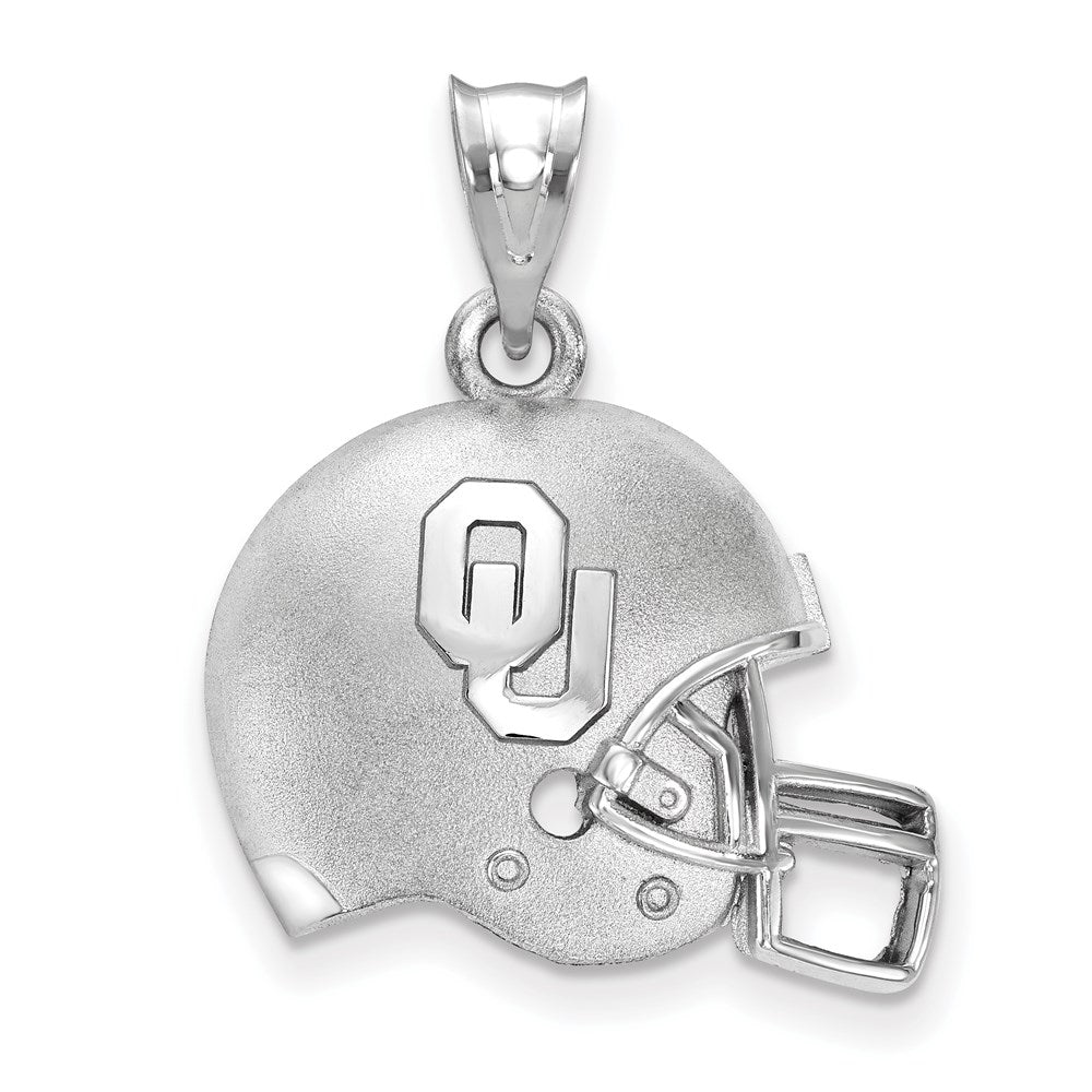 Sterling Silver University of Oklahoma 3D Football Helmet Pendant, Item P33728 by The Black Bow Jewelry Co.