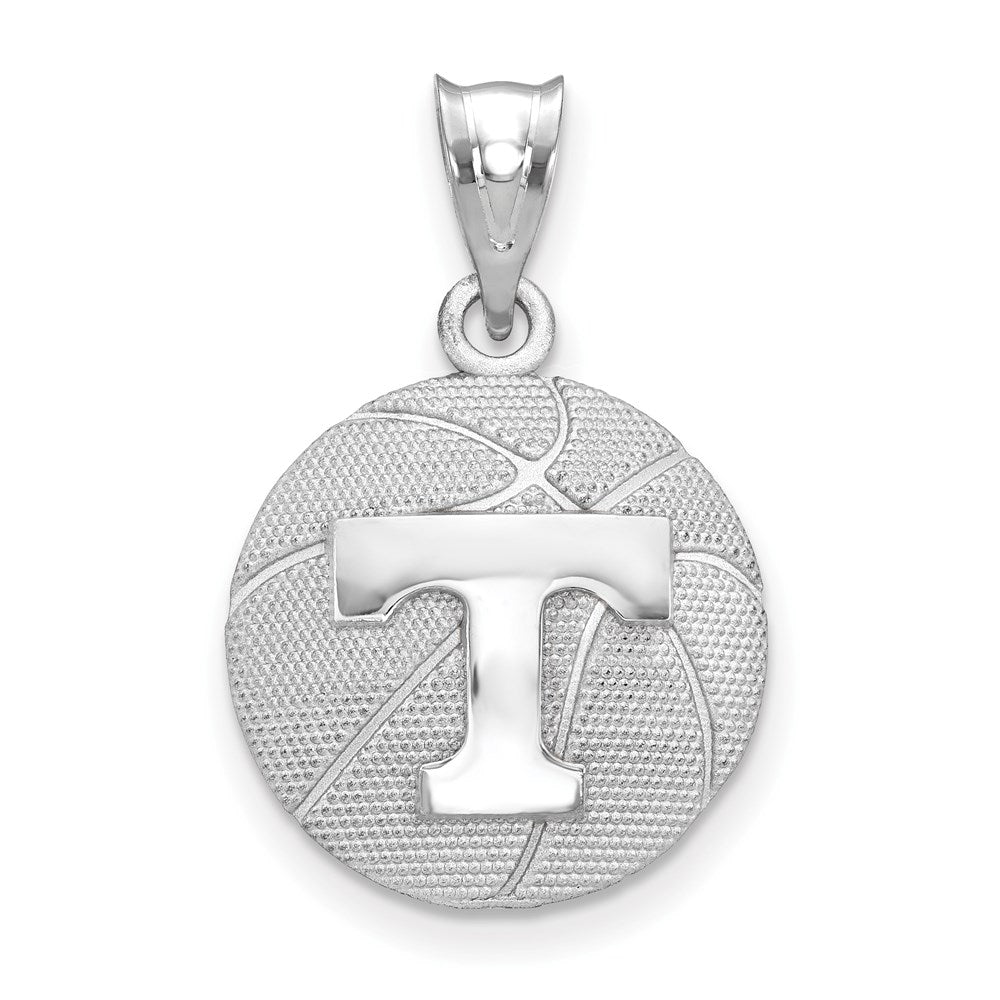 Sterling Silver University of Tennessee MD Domed Basketball Pendant, Item P33734 by The Black Bow Jewelry Co.