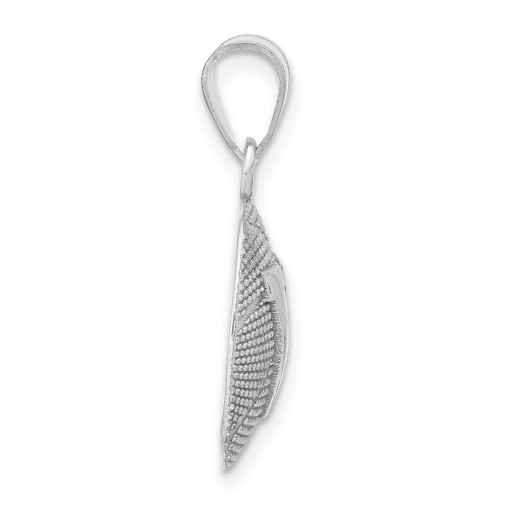 Alternate view of the Sterling Silver University of Virginia Medium Domed Basketball Pendant by The Black Bow Jewelry Co.