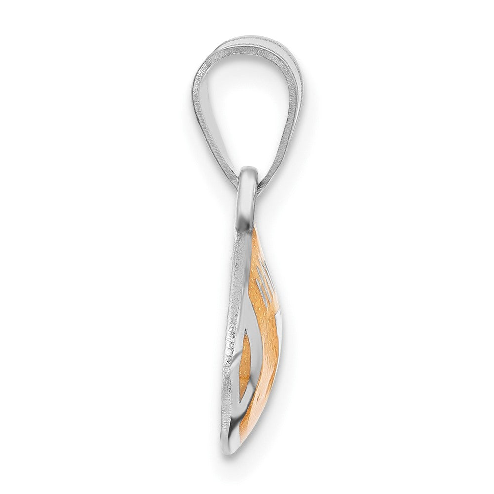 Alternate view of the Sterling Silver University of Virginia Small Enamel Football Pendant by The Black Bow Jewelry Co.