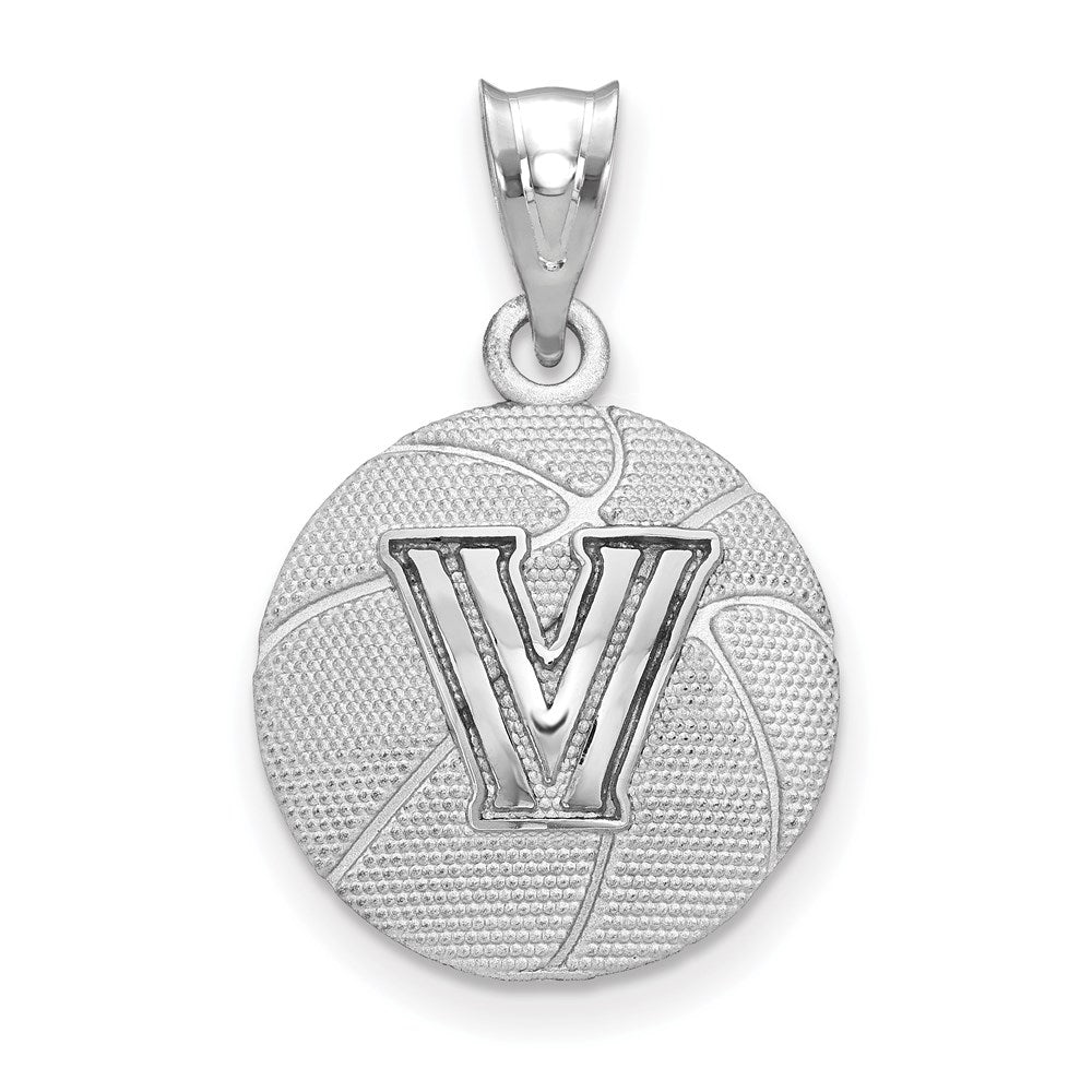 Sterling Silver Villanova University MD Domed Basketball Pendant, Item P33741 by The Black Bow Jewelry Co.