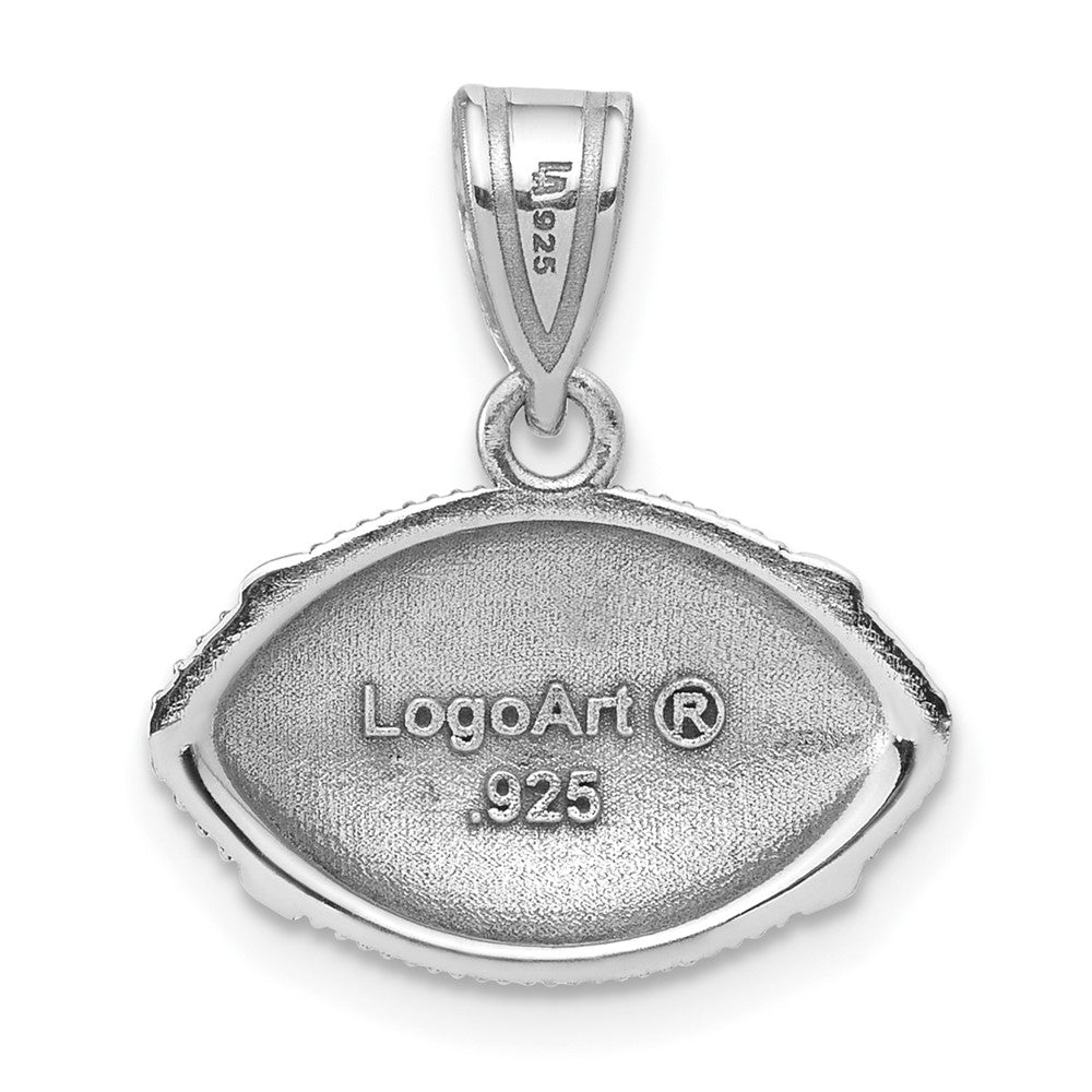 Alternate view of the Sterling Silver Wake Forest University MD Domed Football Pendant by The Black Bow Jewelry Co.