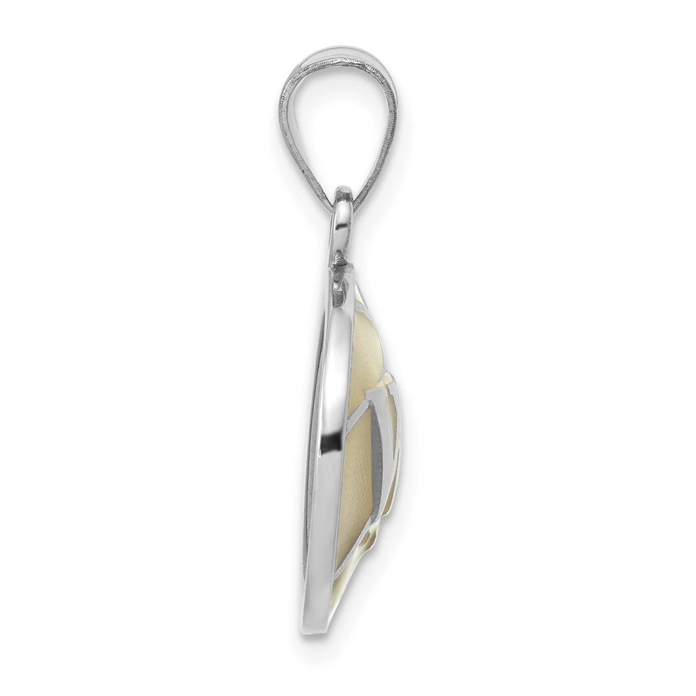 Alternate view of the Sterling Silver Wake Forest University MD Enamel Basketball Pendant by The Black Bow Jewelry Co.