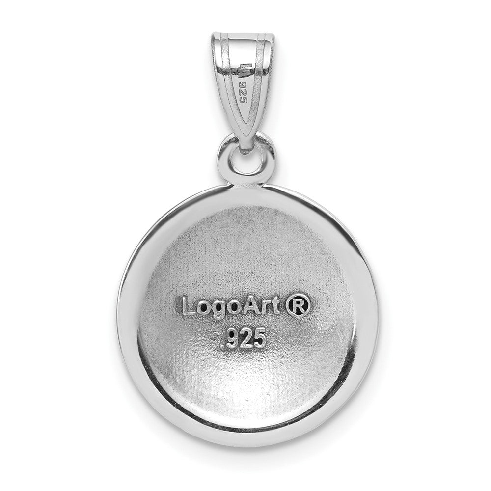 Alternate view of the Sterling Silver Wake Forest University MD Enamel Basketball Pendant by The Black Bow Jewelry Co.
